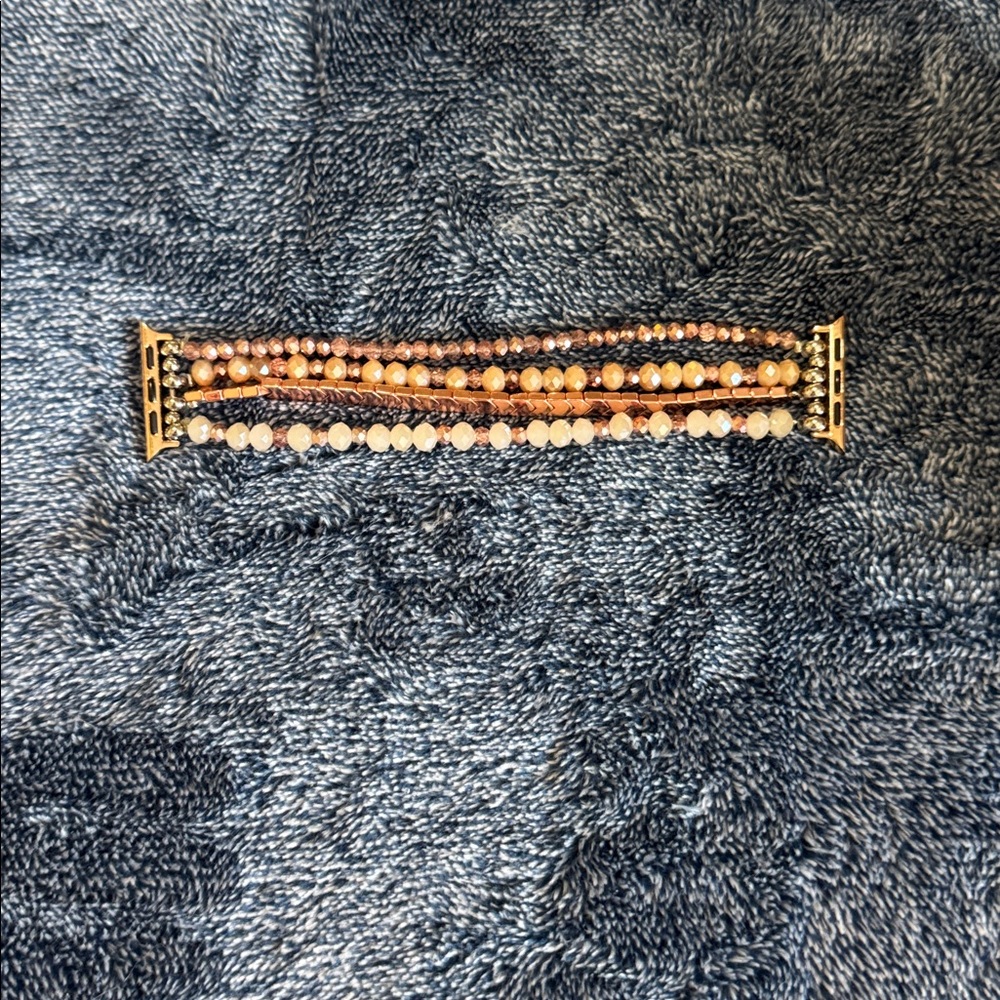 NWT Beaded Apple Watch Band with Rose Gold Accents